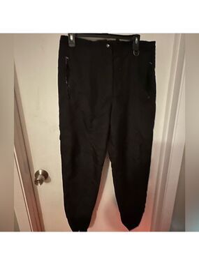 Ski Gear Womens Pants Insulated Black Elastic Waist And Ankles Medium